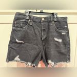 We The Free  People Makai High Waisted Cut Off Denim Shorts Rocky Beach Black Photo 1