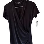 Norma Kamali NEW Black Short Sleeve Side Draped Dress Photo 2