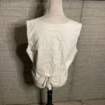 Bali Chic Vintage Beige Button Front Tie Back Sleeveless Top One Size Adjustable White Size M Photo 1