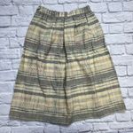 Diane Von Furstenberg Vintage  Plaid Skirt Size 14 Wool Blend Beige Pleated Midi Photo 4