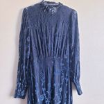Baltic Born  Penelope Midnight Blue Velvet Floral Long Sleeve Dress Maxi Photo 2