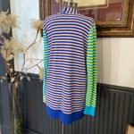 Lands' End Cotton Striped Colorblock Open Long Cardigan Sweater Photo 6