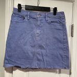 J.Crew  Size 2 Lavender Cotton Stretch Denim Mini Skirt Raw Hem A Line Photo 0
