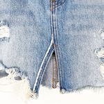 Free People WE THE FREE Ripped Distressed Blue Denim Jean Mini Skirt, Size 26 Photo 10