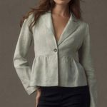 Anthropologie Dolan 100% linen babydoll sage green blazer size M Size M Photo 9