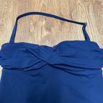 Lands' End  Womens Solid Blue Strapless Halter Tankini Swim Top XXS Molded Cups Photo 2