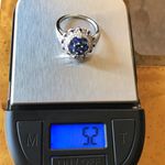 Natural Blue Sapphire Sterling Silver Cocktail Ring Photo 7