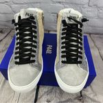 P448 StarBS High Top Sneakers Embroidered Panama Gray Size Zipper EU38 (7.5-8) Photo 2