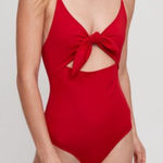 Aritzia Wilfred Red Cutout Tie Front One Piece Swimsuit Sz S Photo 0