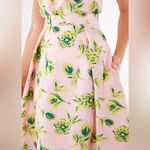 Abbey Glass Eden Midi Skirt Pink Tropical Tulip Jacquard Size M Photo 1