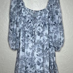 Hunter  & Brown Women's Blue Fleur de Etoile Smocked Empire Mini Dress Size XL Photo 0