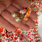 Orange Pink Red Floral Swimsuit Bikini Ruffle Bandeau Halter Top XL NWOT Pink Photo 4