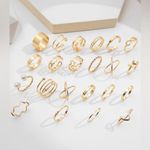 ⚠️ Clearance Set of 22 rings heart, faix and pearl deco rings in gold tone Photo 1