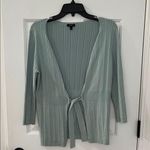 Talbots Light Green Ribbed Cardigan with Tie Photo 0