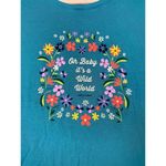 Life is Good Womens Sleep Tee Blue Flowers Cotton Casual Boxy Relaxed Size XXL Photo 4