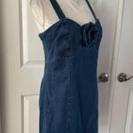 Anthropologie Porridge Rosette Denim Slim Mini Dress Photo 8
