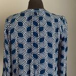 Escapada  sz S blue white print v-neck‎ work blouse Photo 4