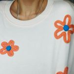 NEW 3D Flower Crop Top Orange Size M Photo 4