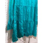 Scoop Tiered Long Sleeve V Neck Dress Teal Green Size Medium Photo 5