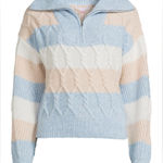 No Boundaries  Blue and Cream Cowl Neck Sweater Photo 0