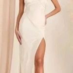 Lulus Ivory Halter Maxi Dress Formal Gown Sleeveless Evening Party Size S Photo 0