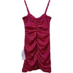 Tadashi Shoji NWT Sho By  Sequin BodyCon‎ Ruched Hot Pink Mini Dress Large $268 Photo 7