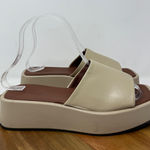 SVEGAN by Alohas Janice Beige Platform Square Toe Slip On Slides Sandals Size 35 Tan Photo 0