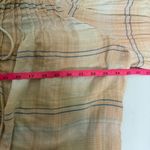 We The Free We The Free Plaid Peasant Top Boho Lace Up Long Sleeve Oversized Blouse Large Photo 4