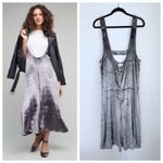 Anthropologie Maeve Jumpsuit Womens XS Gray Velvet Romper Party Wide Leg Crop Photo 2