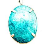 925 Sterling Silver Chrysocolla Natural Gemstone Handmade Pendant Photo 2