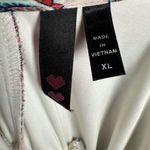 Three Hearts Pink and white paisley print boho smocked ruffle maxi dress size XL Photo 7