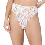 l*space L* Bitsy Cut Multicolor Smocked High Leg High Waisted Bikini Swim Bottoms Photo 0