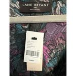 Lane Bryant Illusion Blouse 24P Dark Floral Purple Short Sleeve Ruffle Petite 24 Photo 1