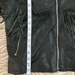 Vintage Pegasus Black Leather Motorcycle Jacket Tassels & Red Roses Medium Photo 9