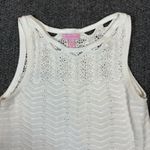 Lilly Pulitzer Tank Top Women's S White Crochet Chevron Tassel Fringe Beach Photo 1