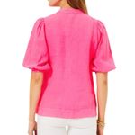 Lilly Pulitzer NWOT Mialeigh Linen Top Passion Fruit Pink Pullover Size 2 Photo 1