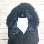 Dorothy Perkins Black Faux Fur Lined Hooded Zip Up Vest Size Medium Photo 6