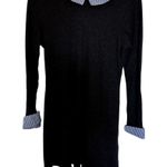 Venus Navy Dress with Striped Cuffs and Peter Pan Neckline Women's Size Medium Photo 1