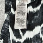 Chico's  Shirt Women Medium Black White Animal Print Tie Front Casual Edgy Neutral Photo 7