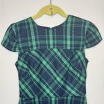 Vince Camuto NWOT Wool Navy and Green Plaid Dress Size 4 Photo 8