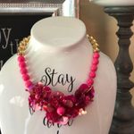 Kate Spade Gold Vibrant Life Pink Bead Sequin Flower Statement Set Photo 0