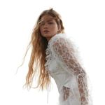 For Love & Lemons  Kalea Tulle Midi Dress in White Size Small NWT Photo 6