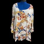Karen Kane ‎  Women’s Multicolored Fall Leaf Design Top Size 2X Style Flo Photo 3