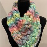 Multicolor Knit Scarf and Headband Set Pink Photo 1
