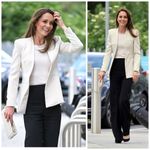 ZARA  Cream Inverted Lapel Long Blazer Jacket Photo 2