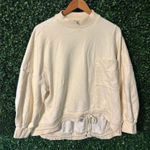 Nap Drawstring Hem Cotton Oversized Pocket Sweatshirt Beige/tan Womens Size L Size L Photo 0