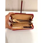 Coach NWT  Zip Up Continental Canvas and Suede Wallet Pink Photo 3