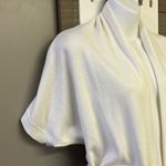 Michael Kors Cream Short Sleeve Cardigan Sweater Tunic with Beige Belt- Small Photo 3