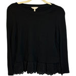 Rebecca Taylor  Blouse Women's Size XS Extra Small Lace‎ Office Black Photo 0