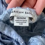 American Eagle Blue Short Puff Sleeve Tiered Midi Tie Back Dress Size Medium Photo 8